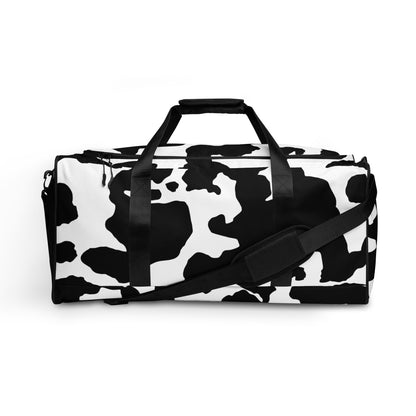 Camo Duffle Bag | Black & White Cow Camouflage