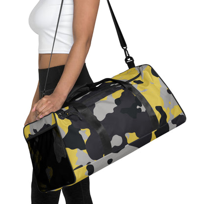 Camo Duffle Bag | Yellow, Black, and Silver Camouflage