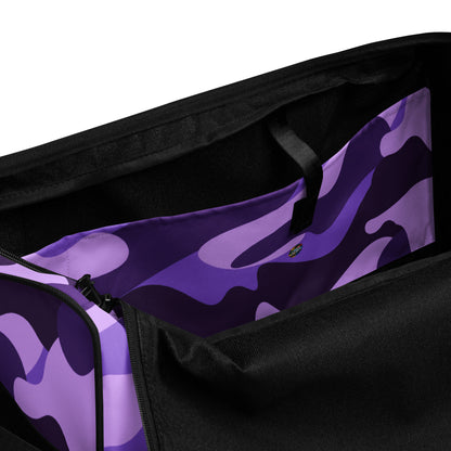 Camo Duffle Bag | Purple, Blue & Mauve Camouflage