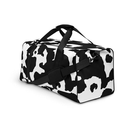 Camo Duffle Bag | Black & White Cow Camouflage