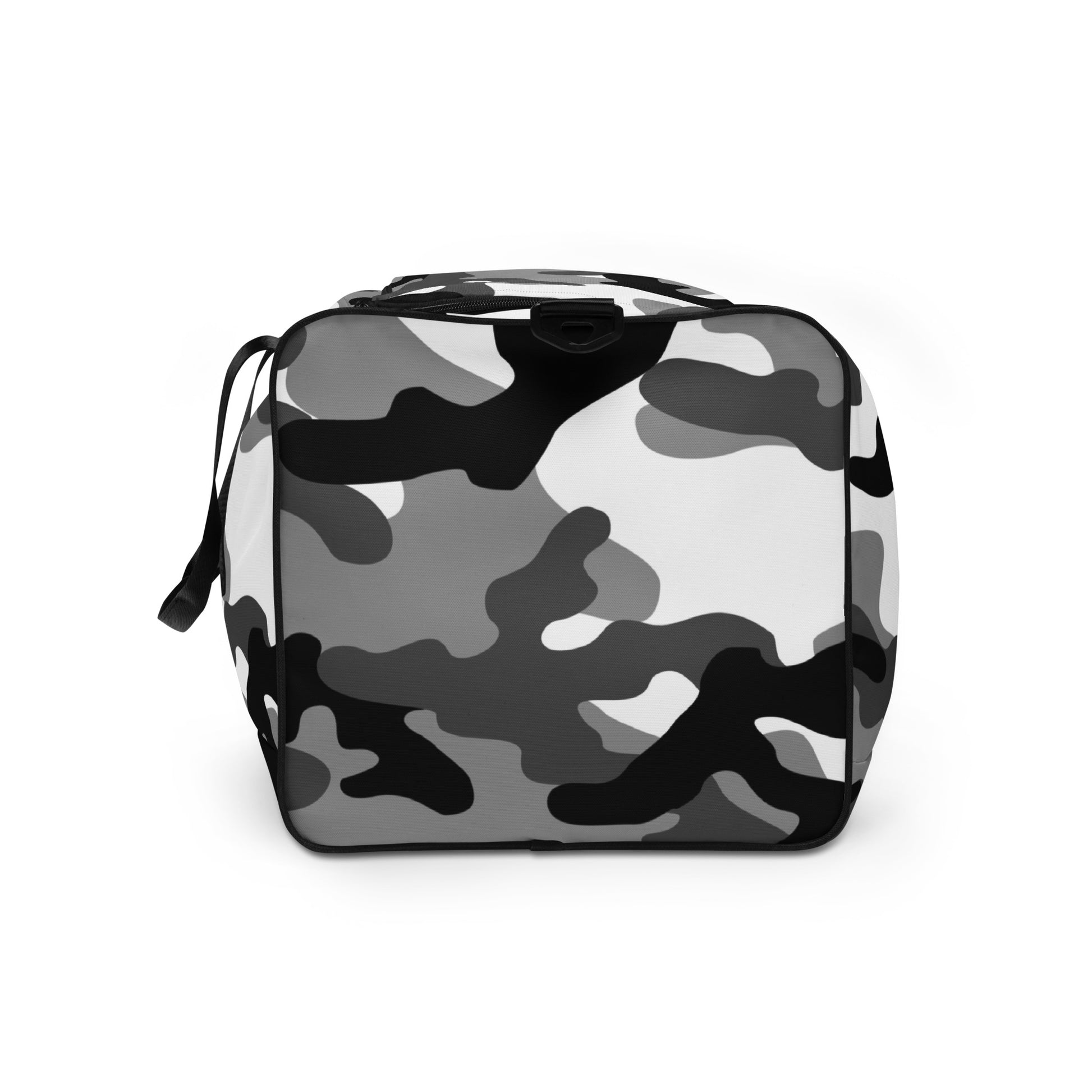 Camo Duffle Bag | Black, White & Gray Camouflage