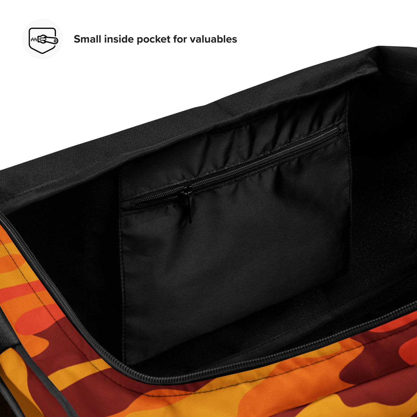 Camo Duffle Bag | Orange & Red Camouflage