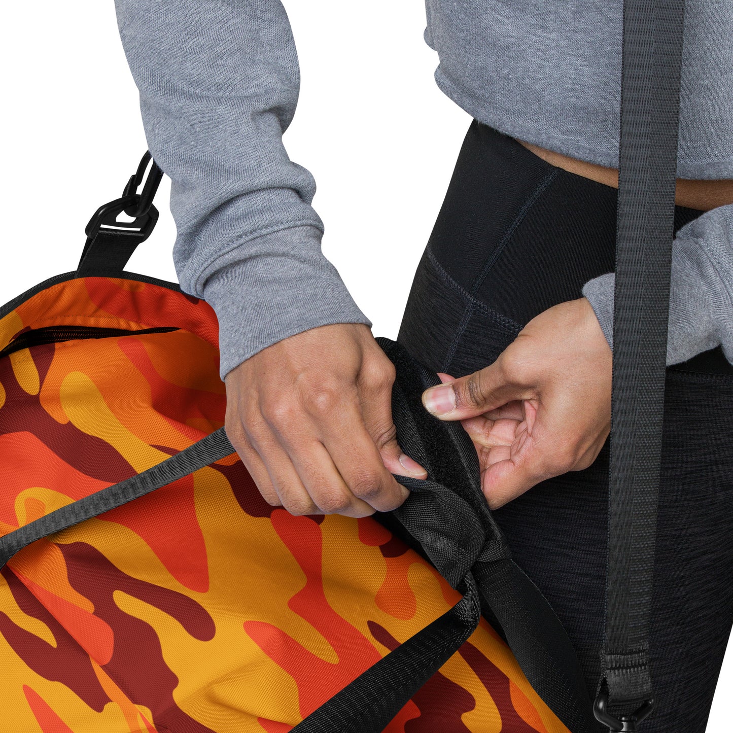 Camo Duffle Bag | Orange & Red Camouflage