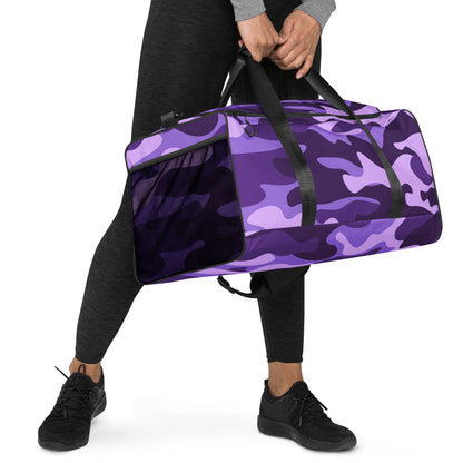 Camo Duffle Bag | Purple, Blue & Mauve Camouflage