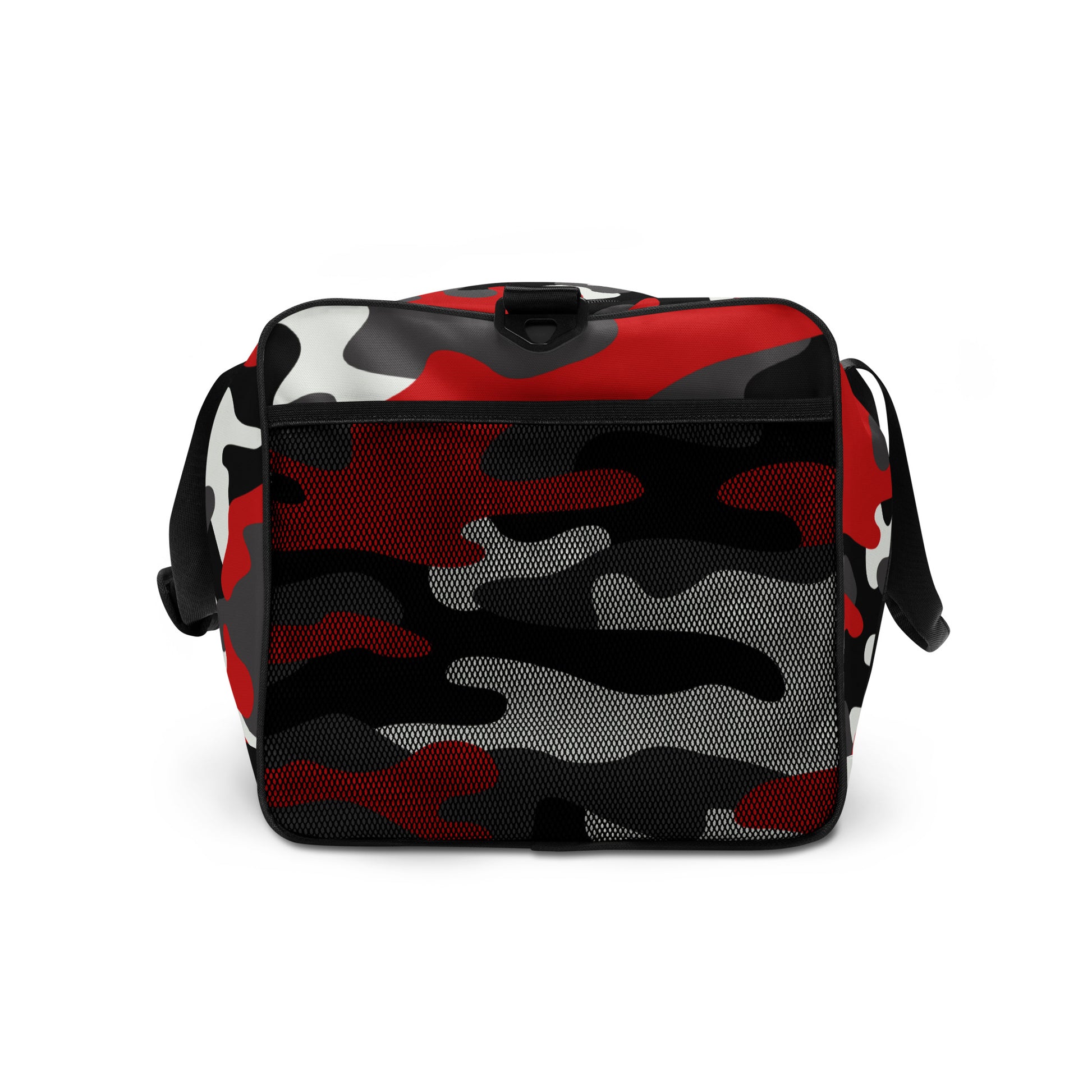 Camo Duffle Bag | Red, Black & White Camouflage