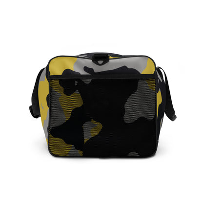 Camo Duffle Bag | Yellow, Black, and Silver Camouflage