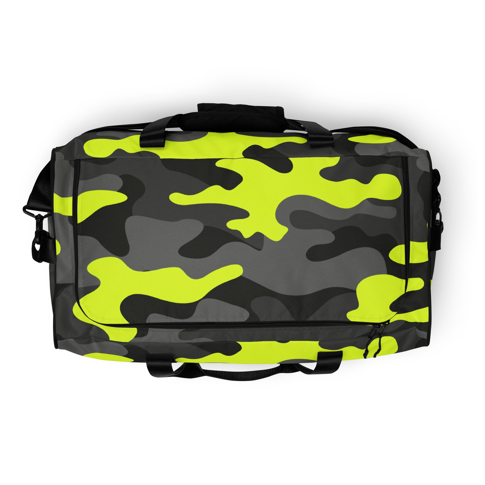 Camo Duffle Bag | Black, Gray & Yellow Camouflage