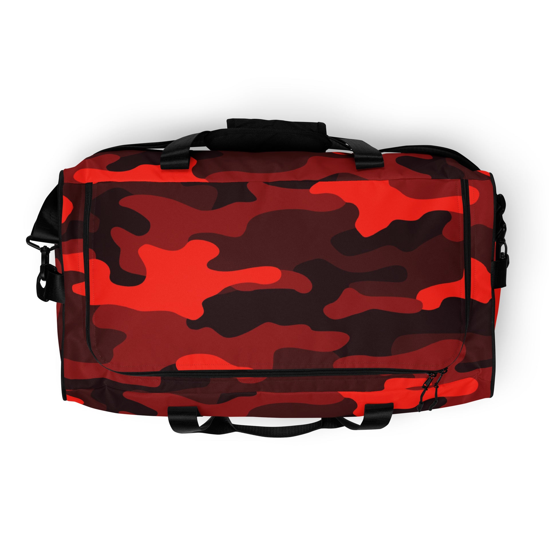 Camo Duffle Bag | Scarlet Red & Black Camouflage