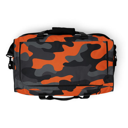 Camo Duffle Bag | Orange, Gray & Black Camouflage