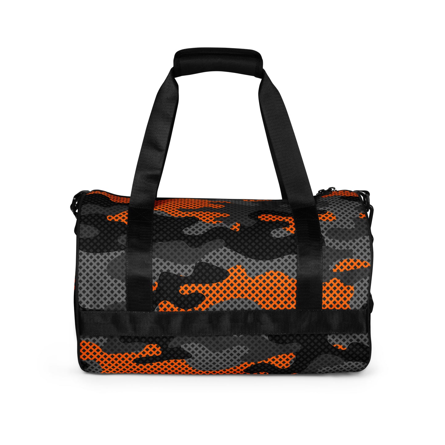 Camo Gym Bag | Black Orange Pixel Camouflage