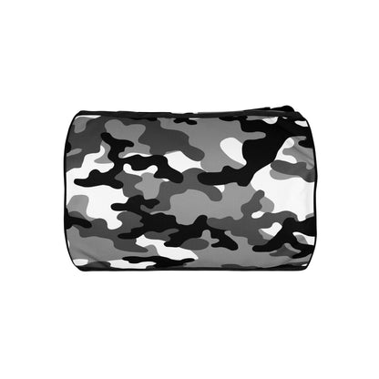 Camo Gym Bag | Black, White & Gray Camouflage