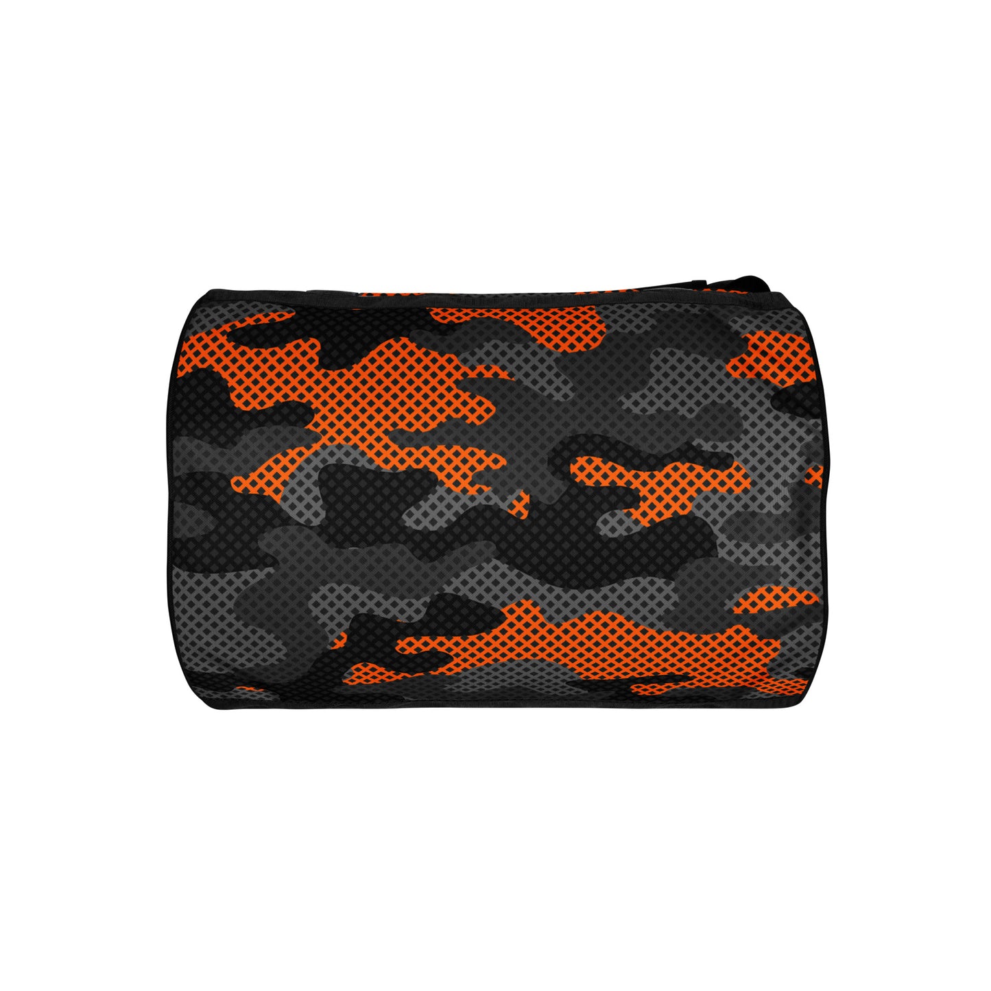 Camo Gym Bag | Black Orange Pixel Camouflage