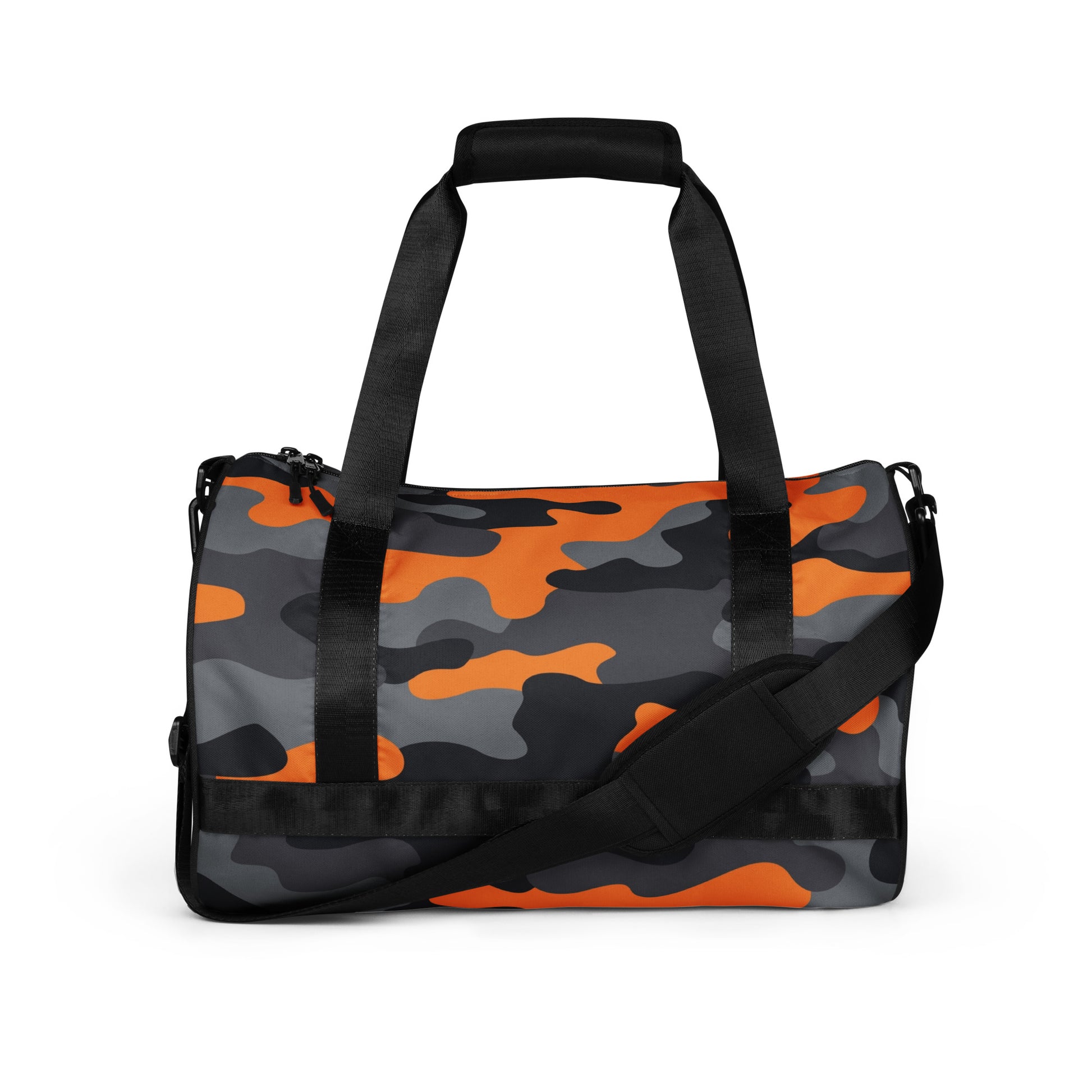 Camo Gym Bag | Orange, Black & Gray Camouflage