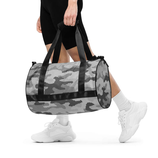 Camo Gym Bag | Black & White Digital Camouflage