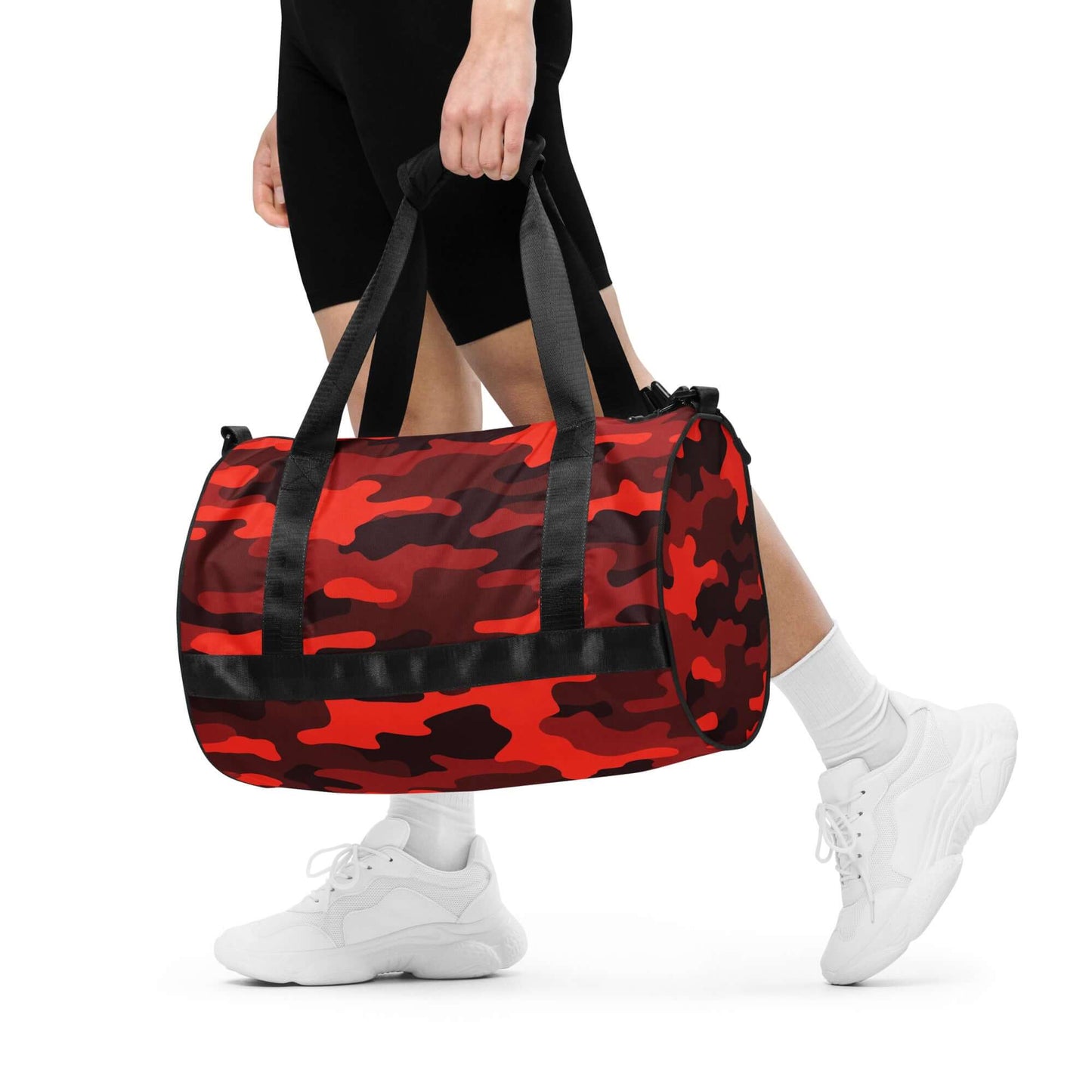 Camo Gym Bag | Scarlet Red & Black Camouflage