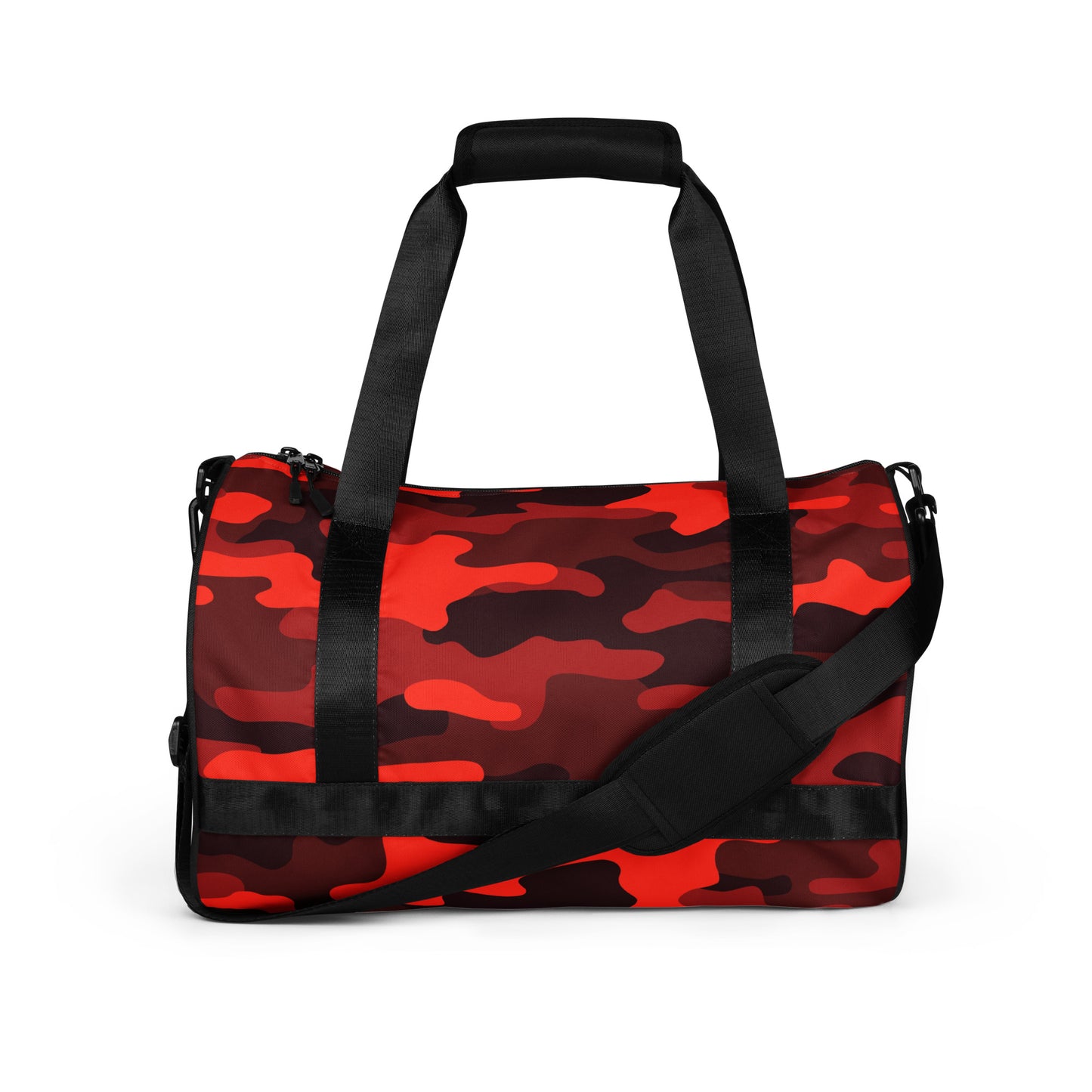 Camo Gym Bag | Scarlet Red & Black Camouflage