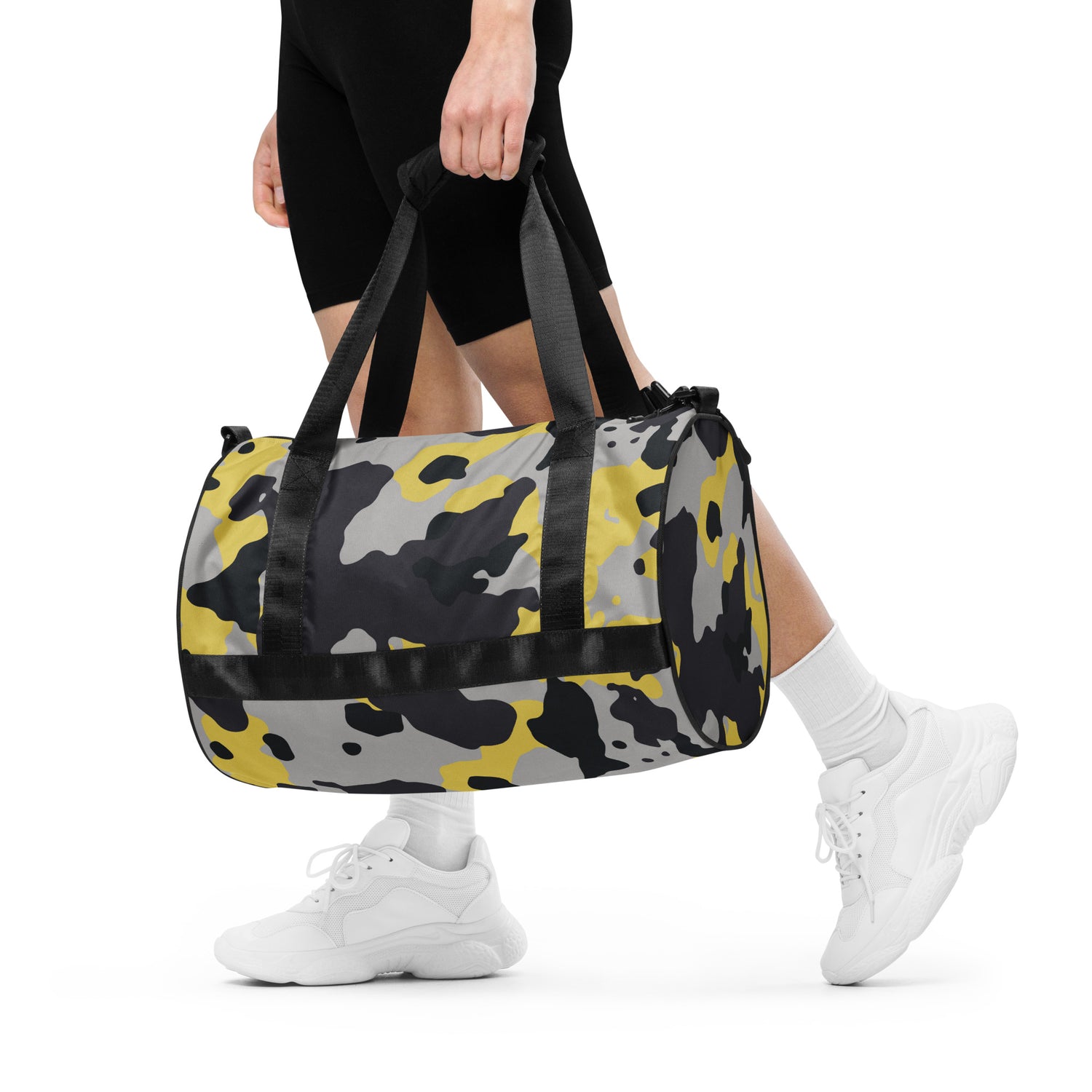 Camo Gym Bag | Yellow, Black & Silver Camouflage