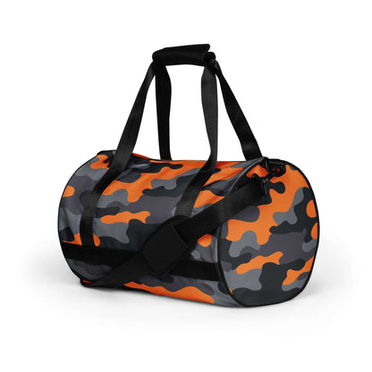 Camo Gym Bag | Orange, Black & Gray Camouflage