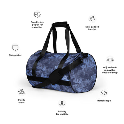 Camo Gym Bag | Denim Blue Camouflage