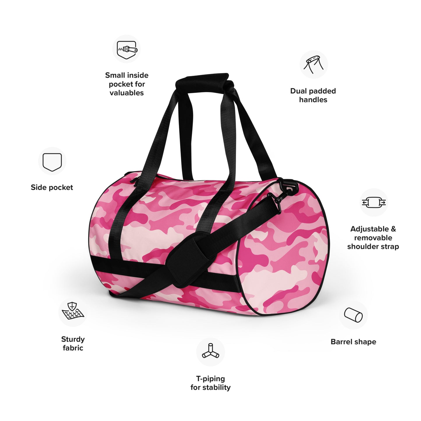 Camo Gym Bag | Lavender Pink Camouflage