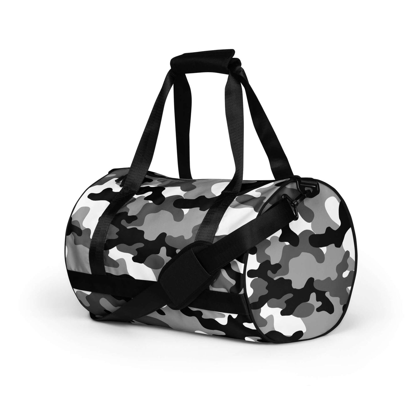 Camo Gym Bag | Black, White & Gray Camouflage