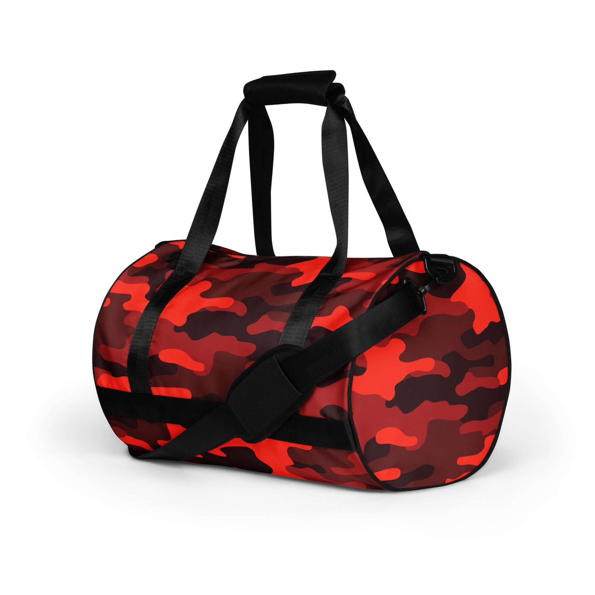 Camo Gym Bag | Scarlet Red & Black Camouflage