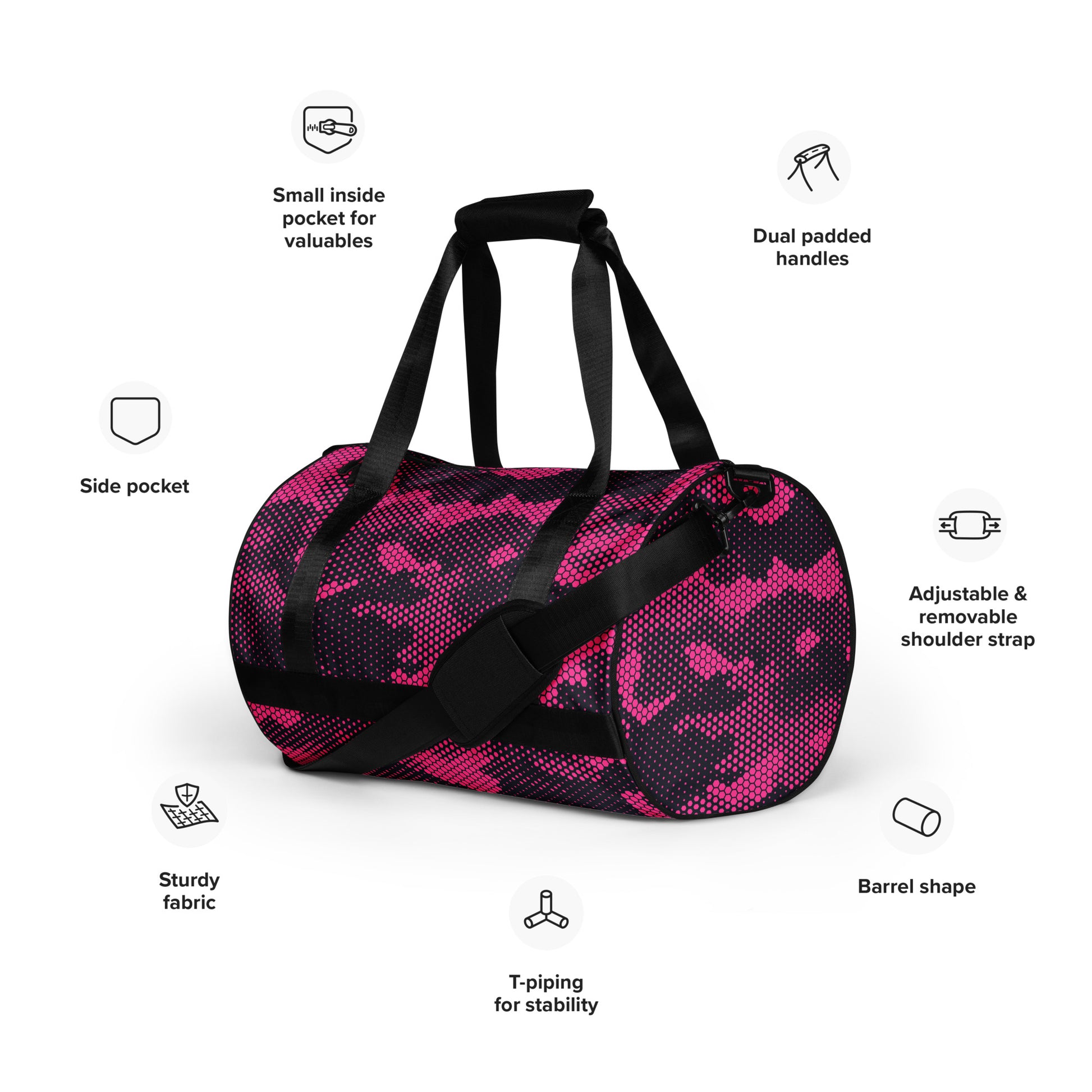 Camo Gym Bag | Pink Digital Camouflage