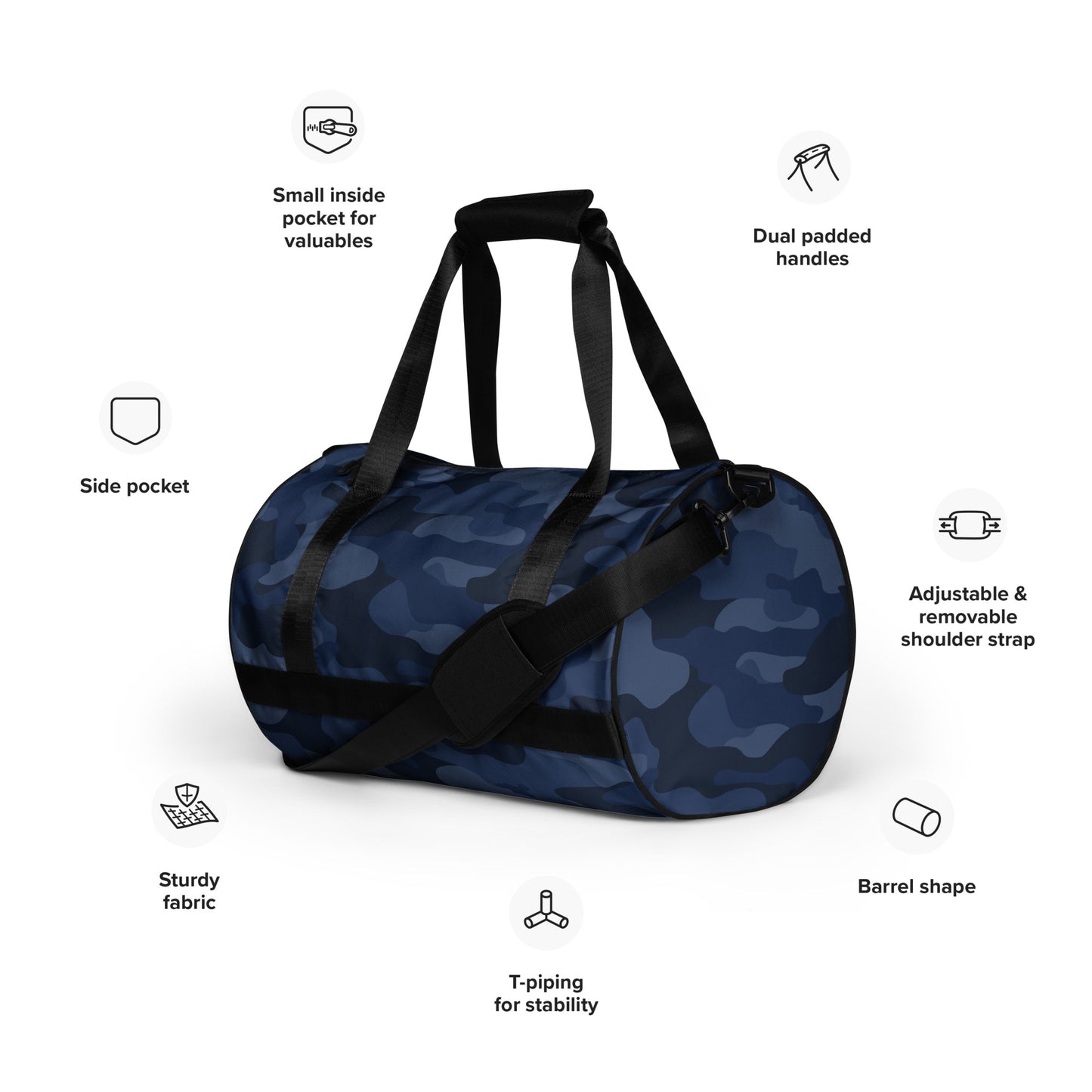 Camo Gym Bag | Deep Blue Camouflage