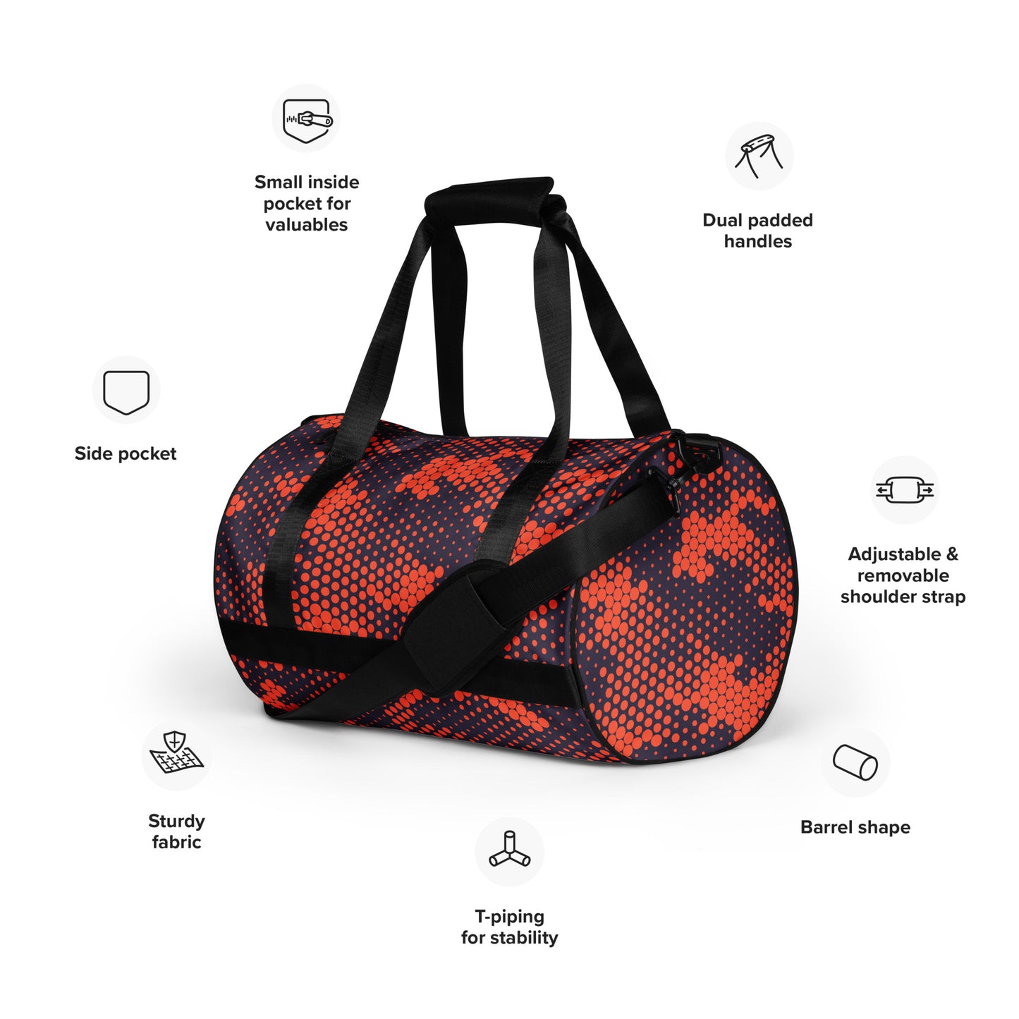 Camo Gym Bag | Orange & Blue Digital Camouflage