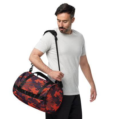 Camo Gym Bag | Orange & Blue Digital Camouflage