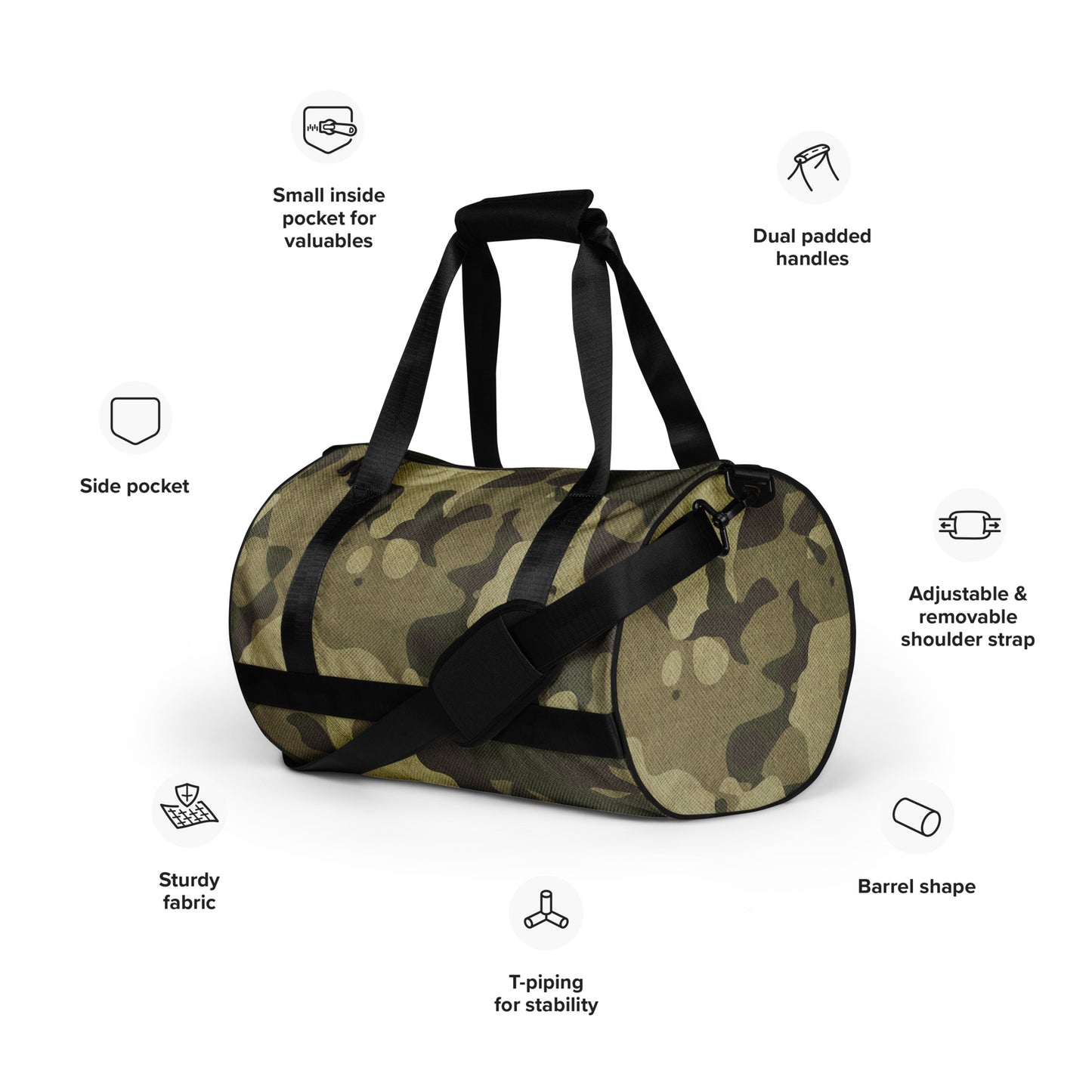 Camo Gym Bag | Green Fabric Camouflage