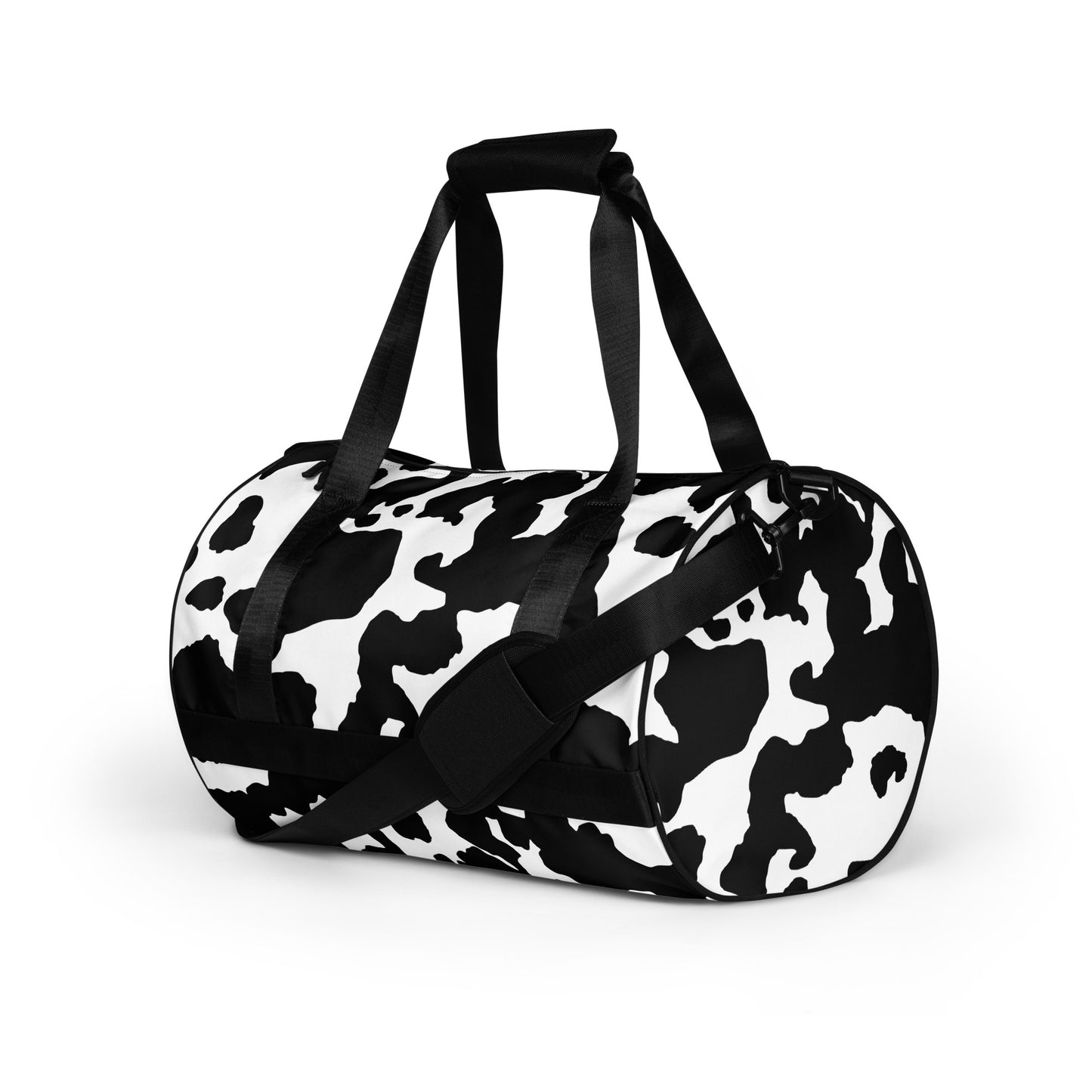 Camo Gym Bag | Black & White Cow Camouflage