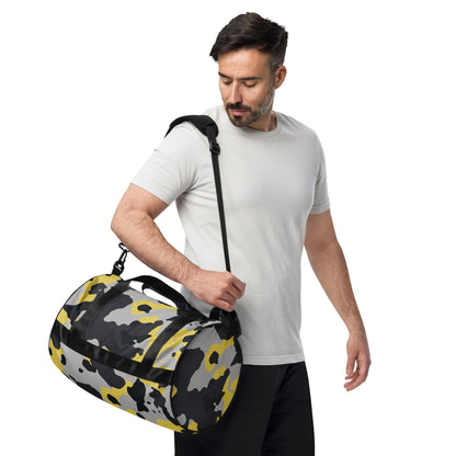 Camo Gym Bag | Yellow, Black & Silver Camouflage