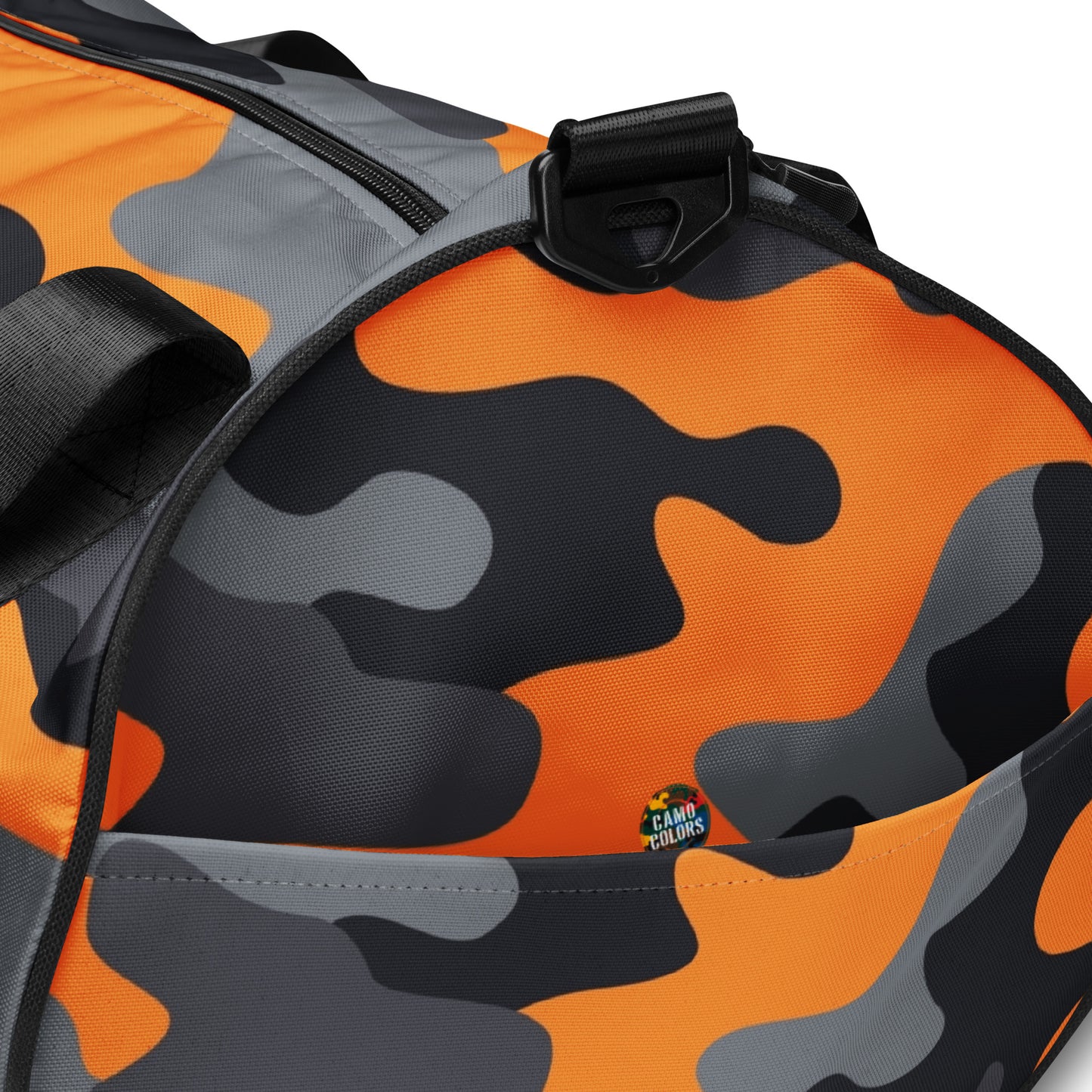 Camo Gym Bag | Orange, Black & Gray Camouflage