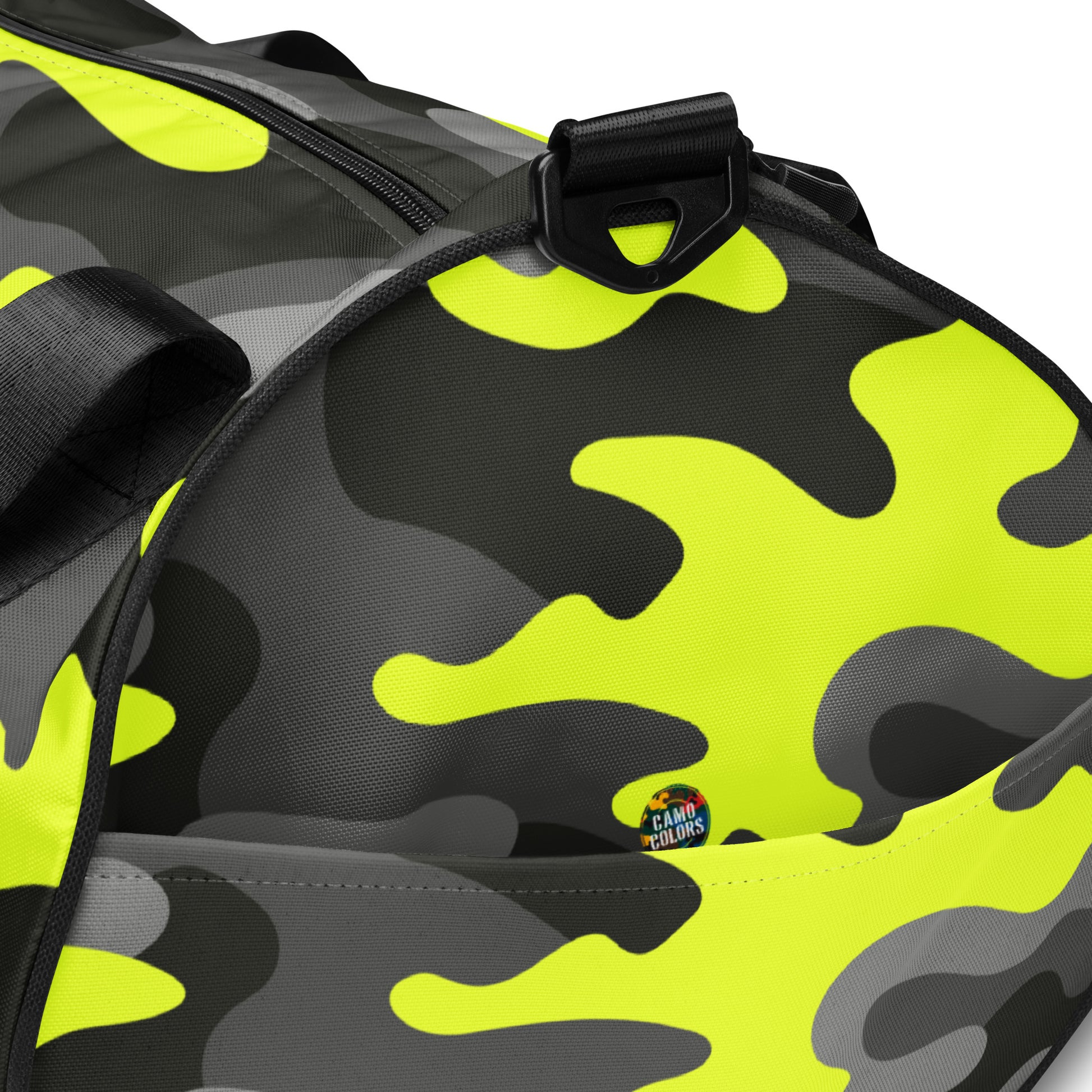 Camo Gym Bag | Black, Gray & Yellow Camouflage