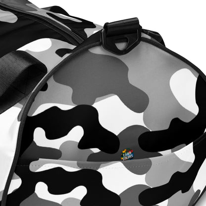 Camo Gym Bag | Black, White & Gray Camouflage