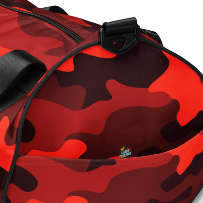 Camo Gym Bag | Scarlet Red & Black Camouflage