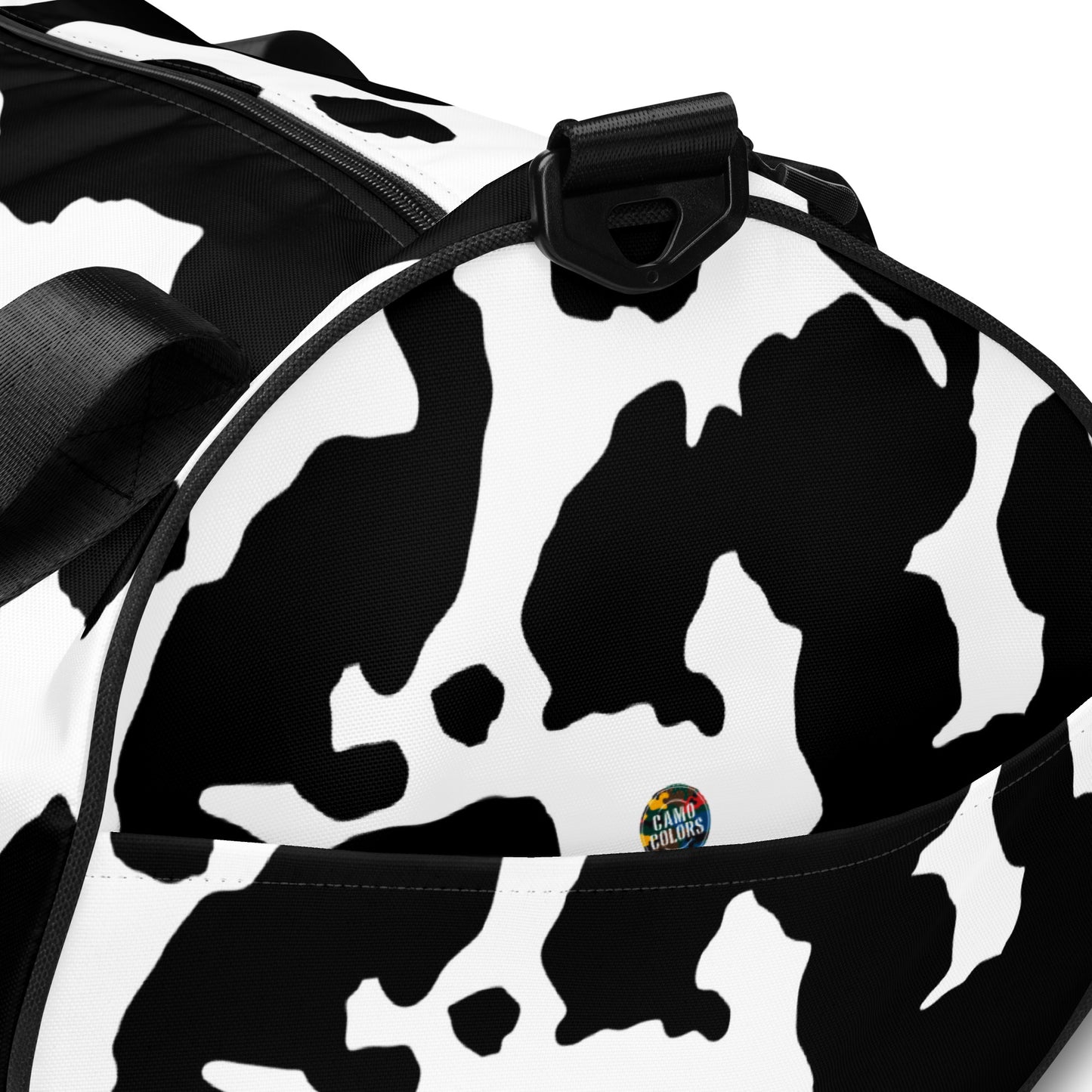 Camo Gym Bag | Black & White Cow Camouflage