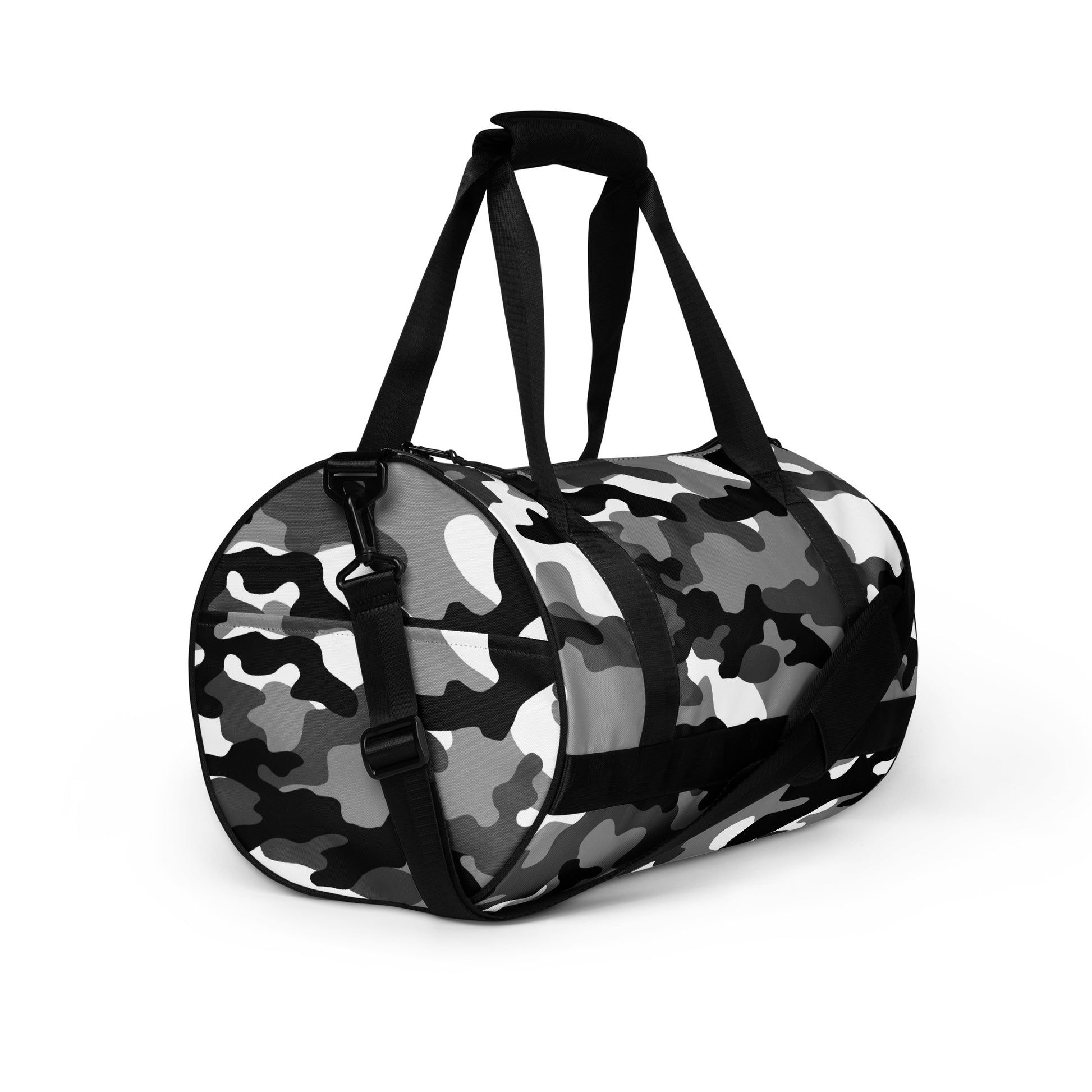 Camo Gym Bag | Black, White & Gray Camouflage