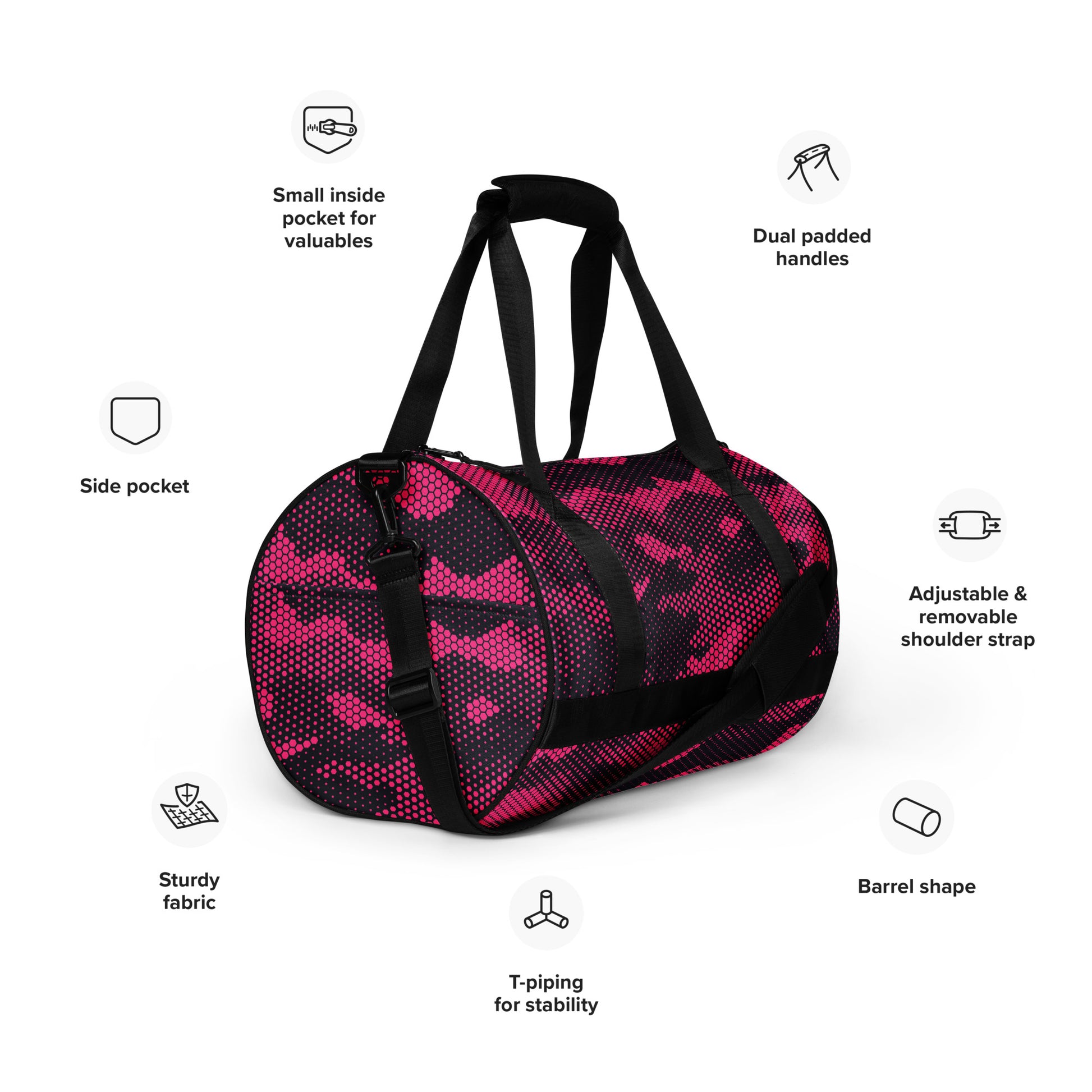 Camo Gym Bag | Pink Digital Camouflage