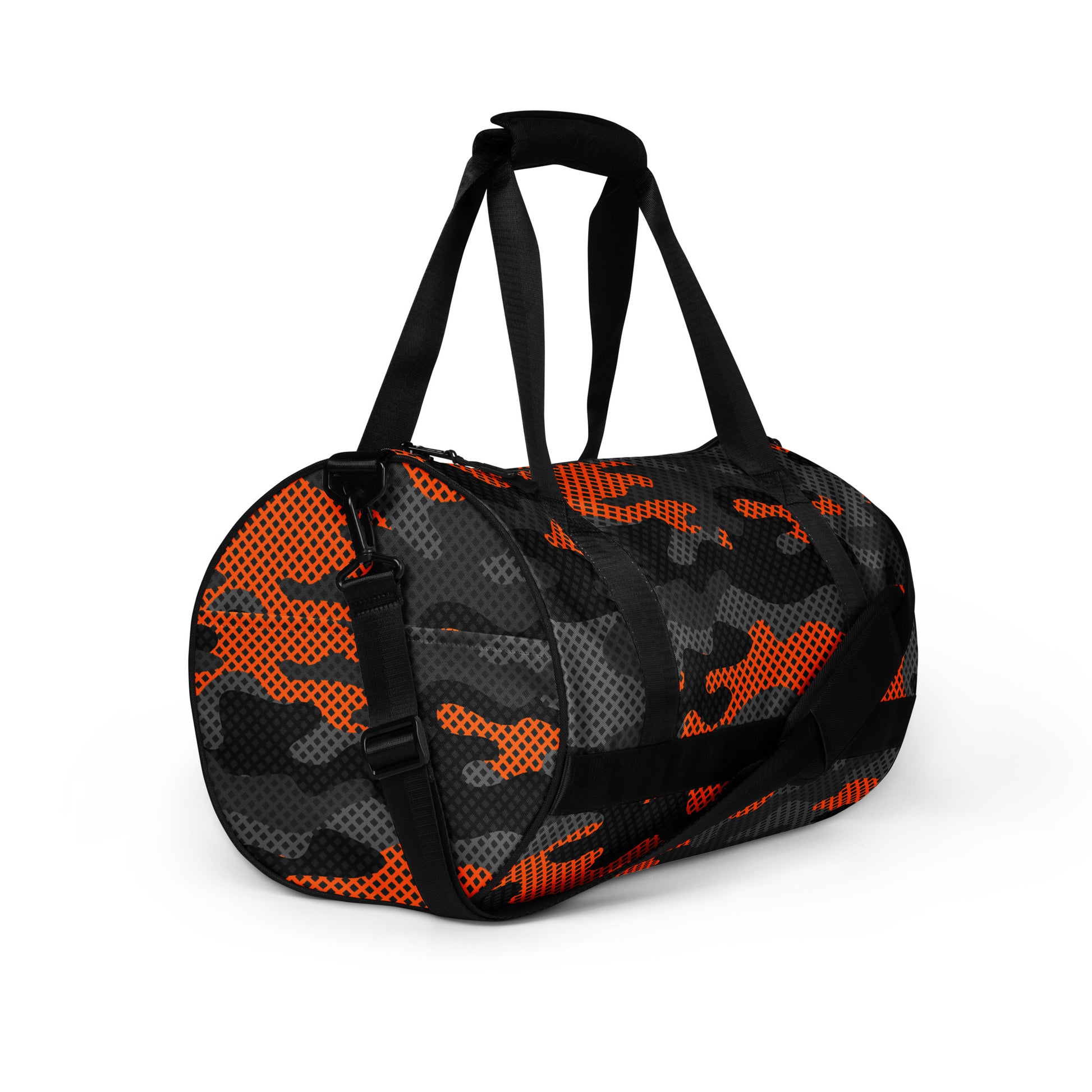 Camo Gym Bag | Black Orange Pixel Camouflage