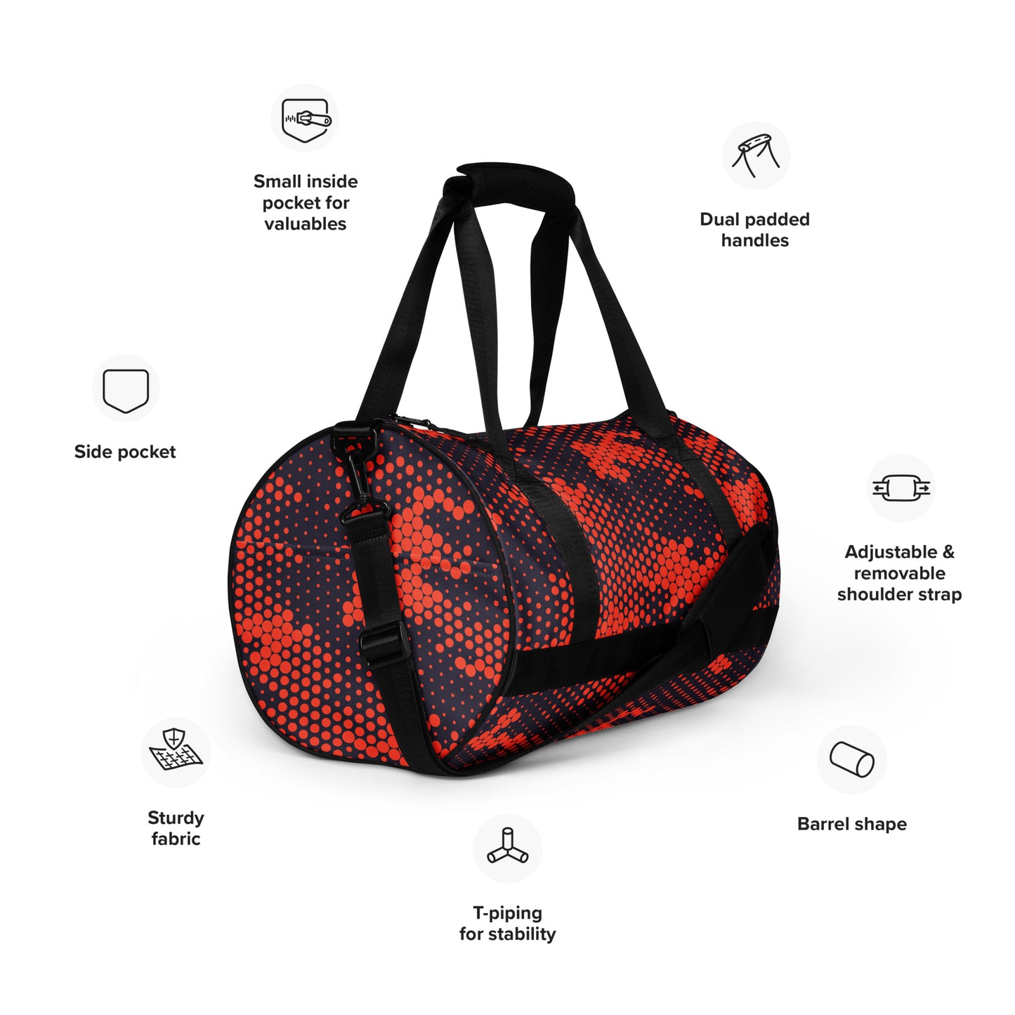 Camo Gym Bag | Orange & Blue Digital Camouflage