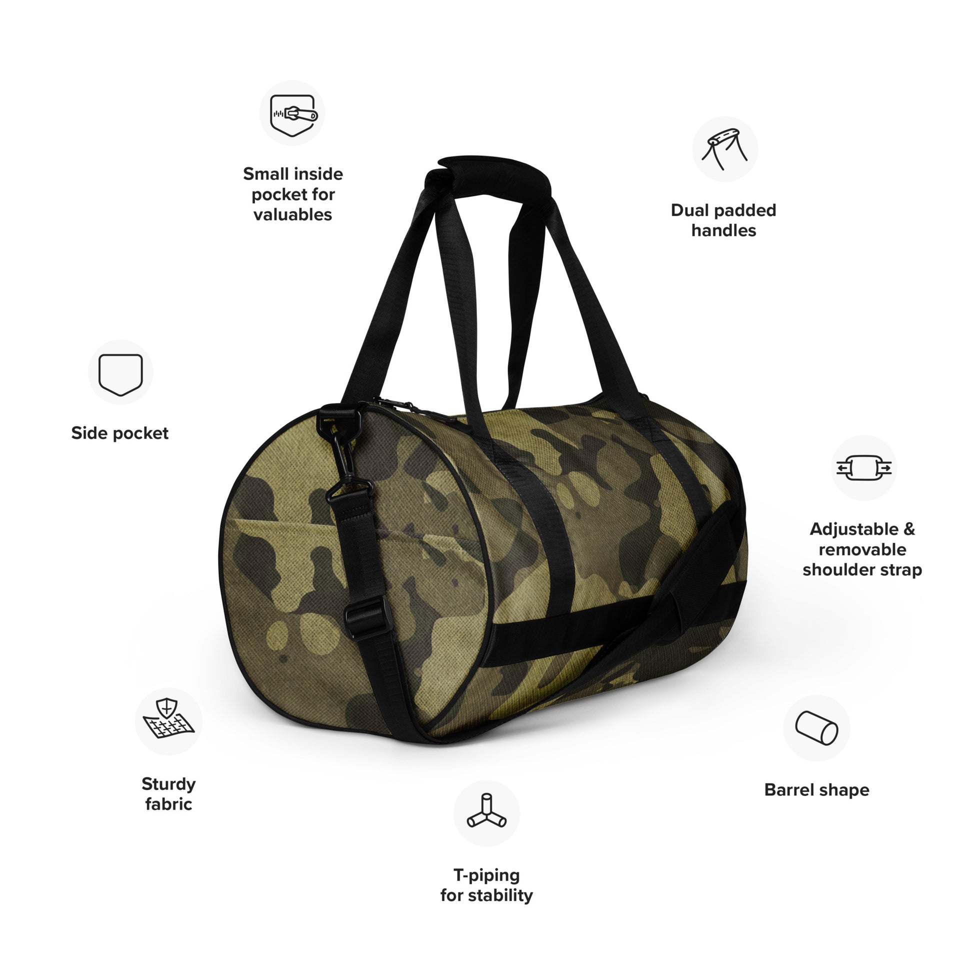 Camo Gym Bag | Green Fabric Camouflage