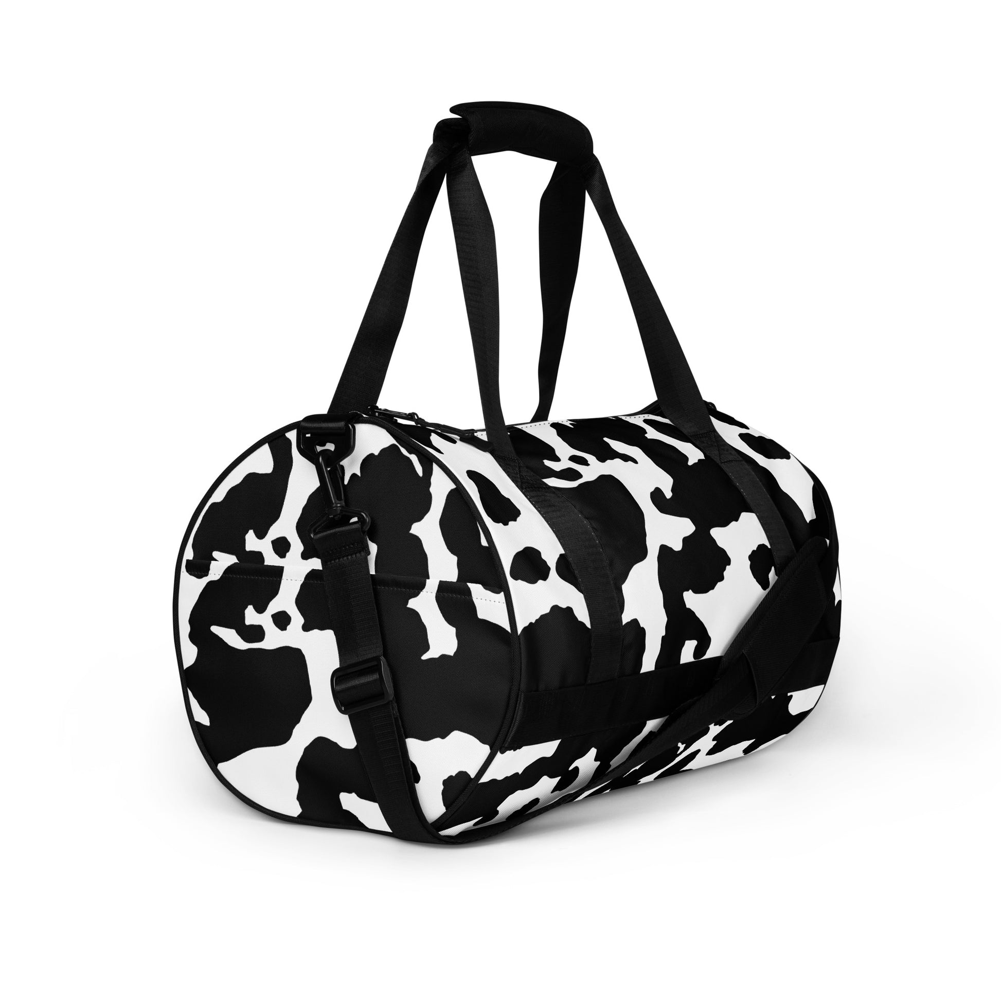 Camo Gym Bag | Black & White Cow Camouflage