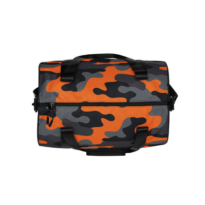 Camo Gym Bag | Orange, Black & Gray Camouflage