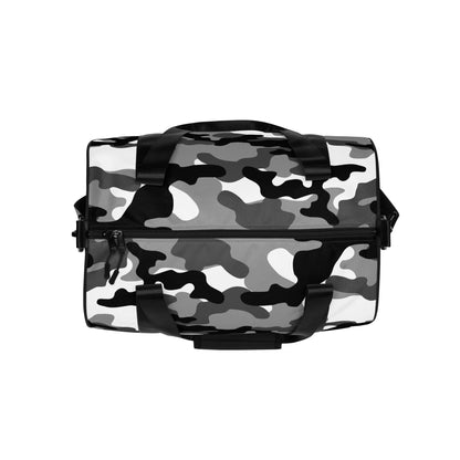 Camo Gym Bag | Black, White & Gray Camouflage