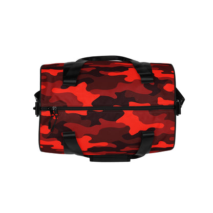 Camo Gym Bag | Scarlet Red & Black Camouflage