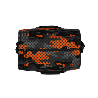 Camo Gym Bag | Black Orange Pixel Camouflage