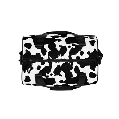 Camo Gym Bag | Black & White Cow Camouflage