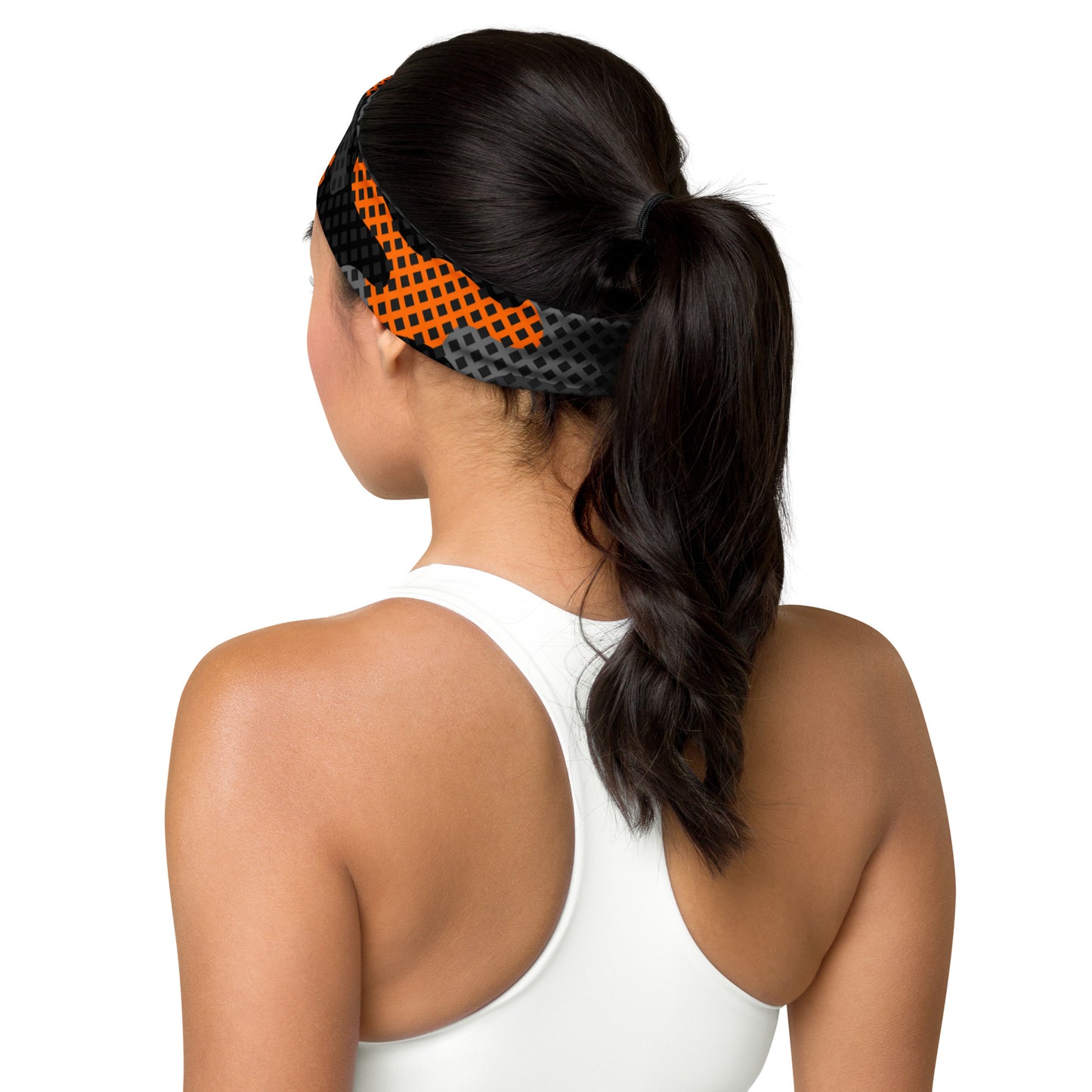 Camo Headband | Black & Orange Pixel Camouflage